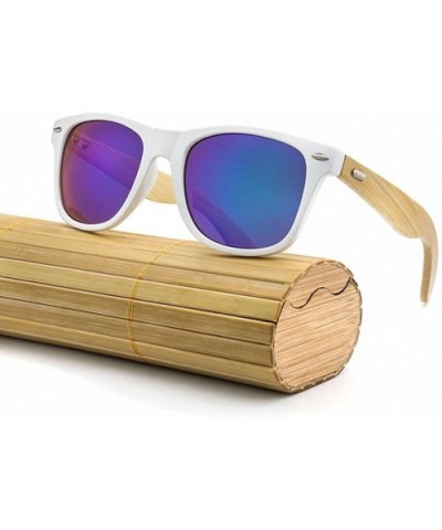 2018 Bamboo Sunglasses Wooden Wood Retro Vintage Summer Glasses for Men Women - J - CR18EM6C05T $8.08 Sport