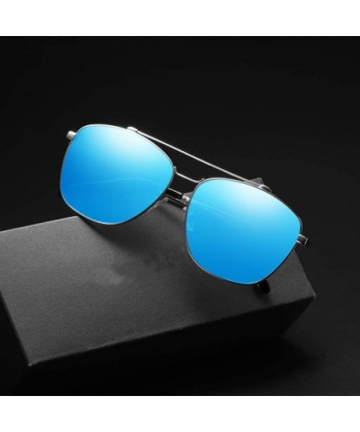 Polarized Sunglasses of Women's Antiglare Anti-ultraviolet Fishing Driving Glasses Round Metal Frame - Blue - CB18WENCKGA $24...