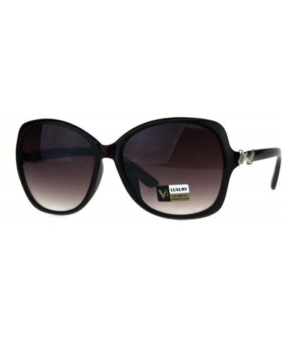 Womens Jewel Bling Luxury Classic Butterfly Plastic Sunglasses - Burgundy - C1180CHMQEE $10.22 Butterfly