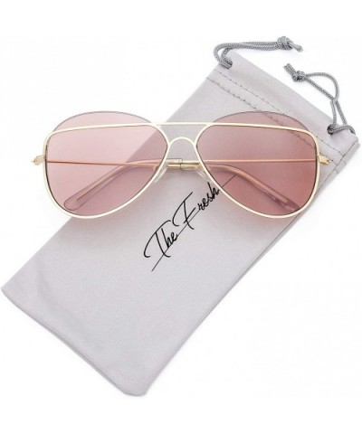 Metal Crossbar Fashion Color Tinted Flat Lens Stylish Sunglasses with Gift Box - 1-gold - CS18695H3T6 $10.54 Semi-rimless