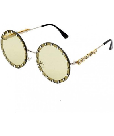 Fashion Crystal Sunglasses Diamond Vintage - 6 Green - CY198EW97IG $17.47 Round