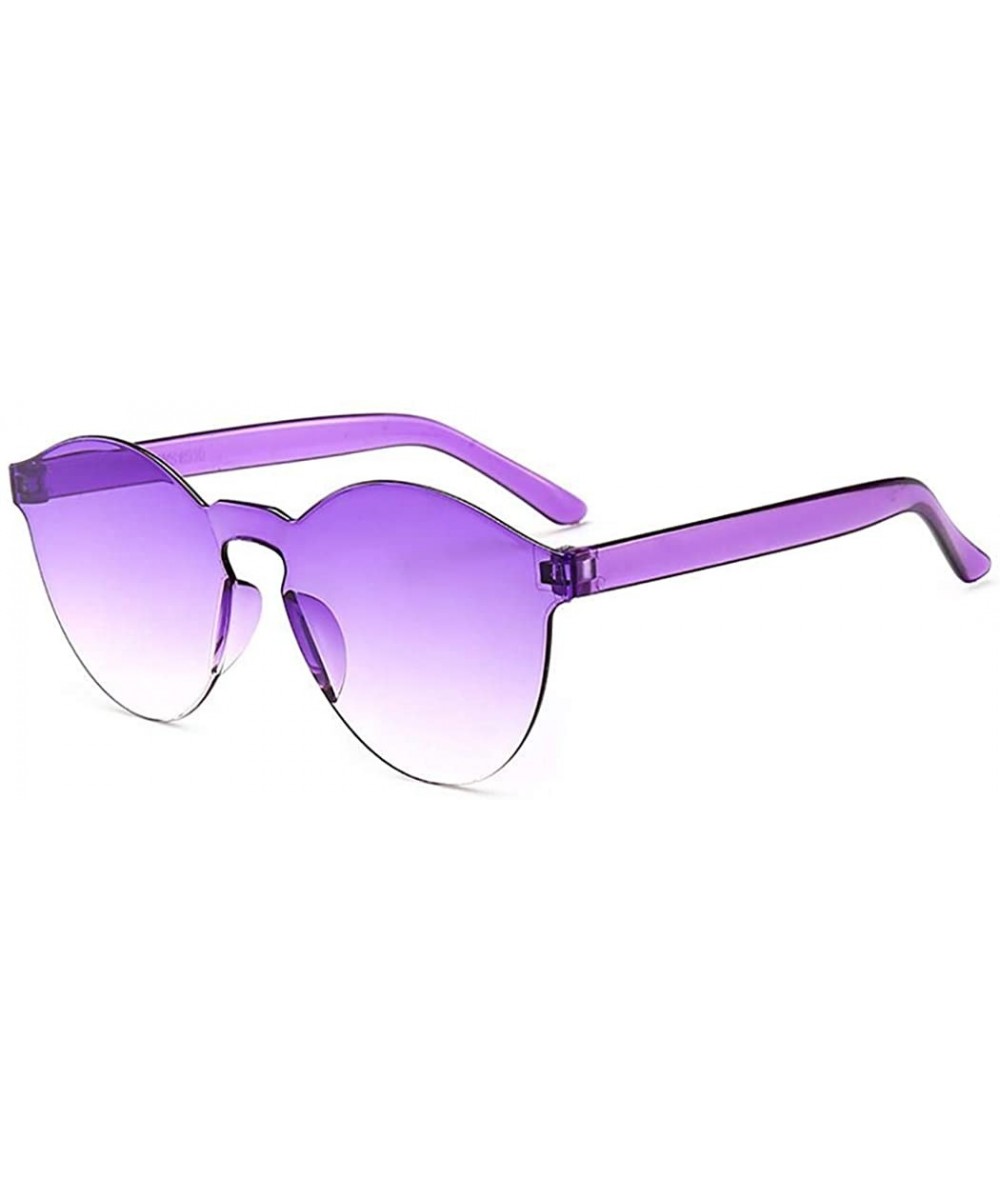 Unisex Fashion Candy Colors Round Outdoor Sunglasses Sunglasses - Purple - C4199L9H70Y $12.76 Round