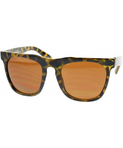 Unisex Retro Vintage Style Horn Rim Thick Brow Rectangular Sunglasses - Yellow Tortoise - CD11OMSCZPL $5.99 Wayfarer