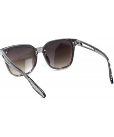 Womens Exposed Lens 90s Panel Lens Boyfriend Horn Rim Sunglasses - Slate Smoke - CX18T0IQG4T $6.32 Rectangular