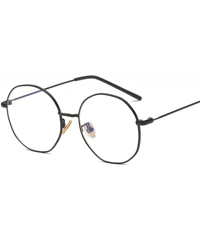 Glasses Polygonal Irregular Classic Lightweight - Black - CK18UG7ZGX2 $12.40 Oversized