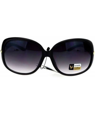 Luxury Fashion Sunglasses Womens Designer Style Rhinestone Shades UV 400 - Purple (Smoke) - CG186SSIDAU $8.36 Oval