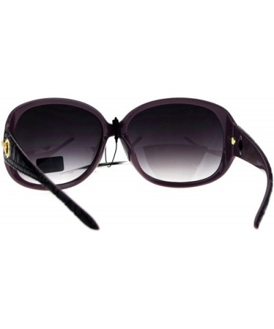 Luxury Fashion Sunglasses Womens Designer Style Rhinestone Shades UV 400 - Purple (Smoke) - CG186SSIDAU $8.36 Oval