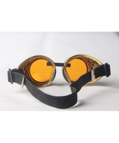 Steampunk Goggles Vintage Glasses Rave Retro Lenses Cosplay Halloween - Frame+orange Lenses - CB18HZCCXY2 $8.44 Goggle