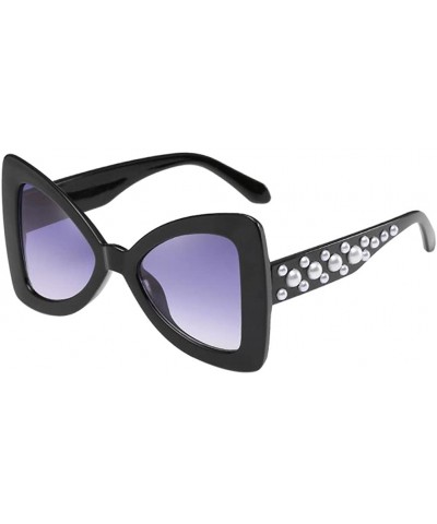 Cat Eye Butterfly Oversized Sunglasses Eyewear Anti-UV Polarized UV400 - Black - C91808K5WN5 $7.39 Butterfly