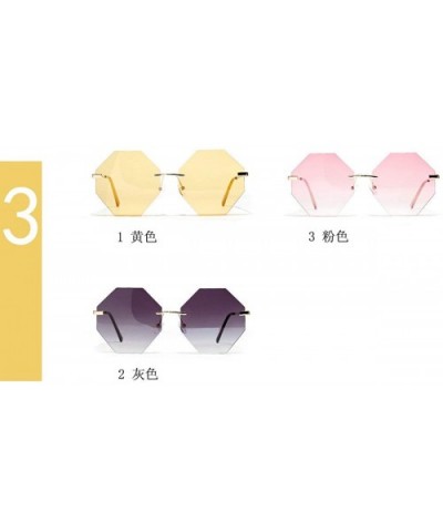 2019 Polygon Sunglasses Women Brand Designer Rimless Fashion Sun Glasses Metal Ocean lens For Female uv400 - CX18U7YUDYH $8.8...