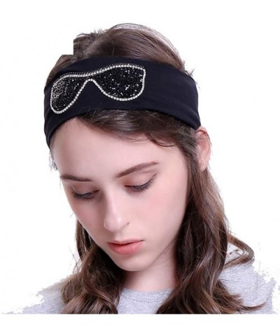 Sunglasses Headb s Elastic Stretch Headb Rhinestones Hair B - Black Pink - C718T056Z2O $30.09 Wrap