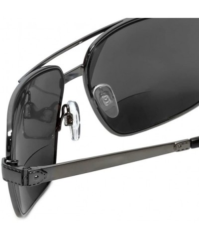 476BF Polarized Bi-Focal Metal Reading Sunglassess - Gunmetal / Grey Lens - CX11D8VJ8FX $54.64 Aviator