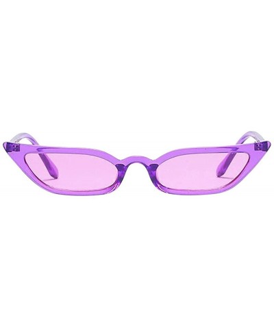 2020 Fashion Vintage Sunglasses for Women Cat Eye Small Frame Retro Sunglasses UV400 Eyewear for Ladies - Purple - CS19607AML...