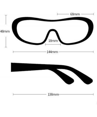 Vintage Conjoined Sunglasses for Unisex Plastic PC UV 400 Protection Sunglasses - Black - CY18T2UCO20 $14.15 Sport