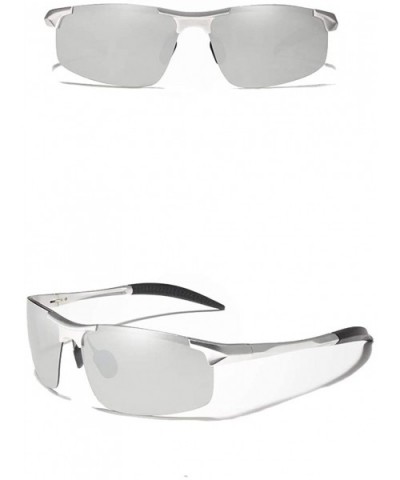 Genuine quality Running Cycling sunglasses fashion polarized and UV400 ultra light Al-Mg - Silver - CN18GAN7NKK $17.36 Rectan...