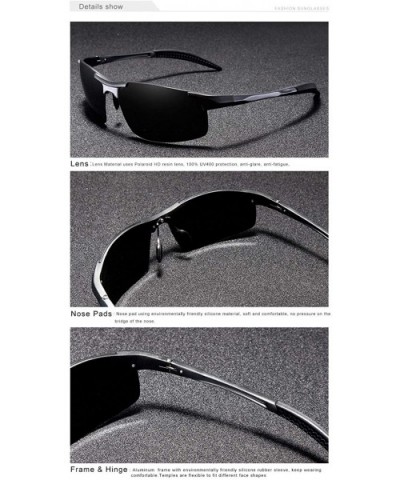 Genuine quality Running Cycling sunglasses fashion polarized and UV400 ultra light Al-Mg - Silver - CN18GAN7NKK $17.36 Rectan...