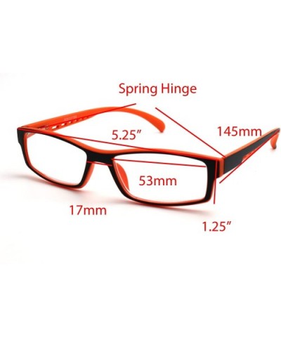 Soft Matte Black w/ 2 Tone Reading Glasses Spring Hinge 0.74 Oz - Matte Black Orange - CU12C215KMJ $11.87 Rectangular