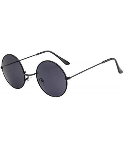 Women Men Vintage Retro Glasses Unisex Driving Round Frame Sunglasses Eyewear - H - C218TMANOGW $6.81 Sport