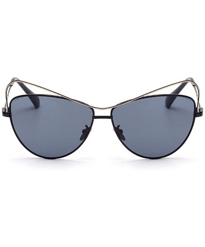 New fashion UV400 Metal frame Sunglasse-T1845 classic sunglasses for women - Black - CD12FD434P7 $9.86 Goggle
