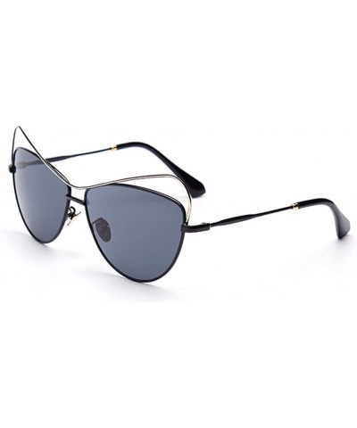 New fashion UV400 Metal frame Sunglasse-T1845 classic sunglasses for women - Black - CD12FD434P7 $9.86 Goggle