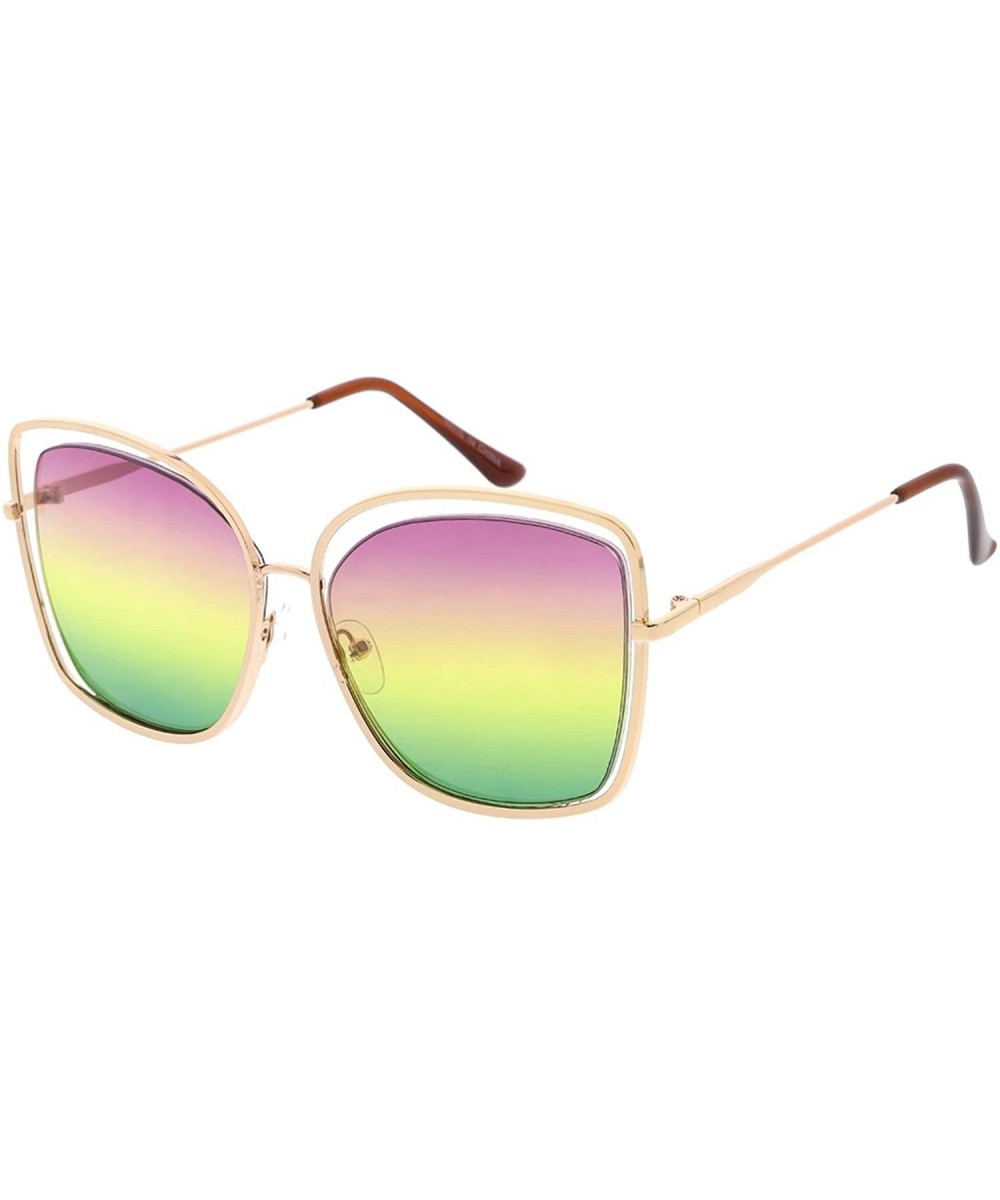 Heritage Modern "Evolve" Double Wired Aviator Frame Sunglasses - Pink - C518GYO4SXQ $7.72 Aviator