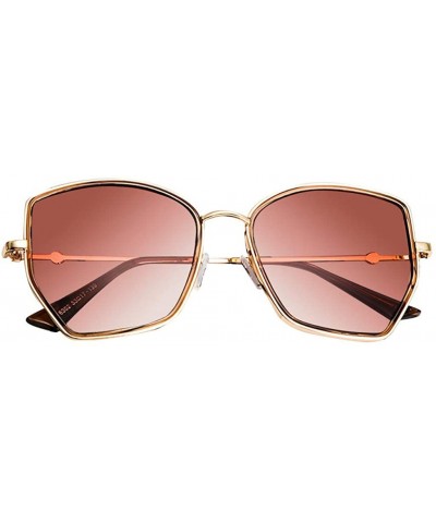 Polarized UV Protection Sunglasses for Men Women Full rim frame Square Acrylic Lens Metal Frame Sunglass - Gold - CD190340TWW...