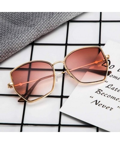 Polarized UV Protection Sunglasses for Men Women Full rim frame Square Acrylic Lens Metal Frame Sunglass - Gold - CD190340TWW...