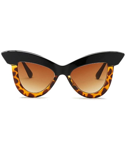 Vintage Cat Eye Sunglasses Women's Plastic Frame UV400 - Black Yellow - CQ18NLS3G6R $6.20 Oval