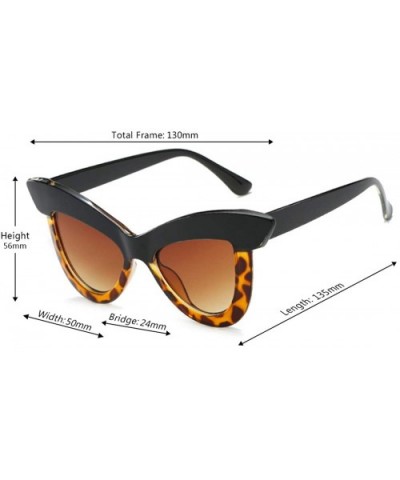 Vintage Cat Eye Sunglasses Women's Plastic Frame UV400 - Black Yellow - CQ18NLS3G6R $6.20 Oval