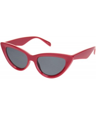 Womens Vintage Retro Beveled Frame Goth Cat Eye Plastic Sunglasses - Red Black - CI18O9H5T96 $6.17 Cat Eye