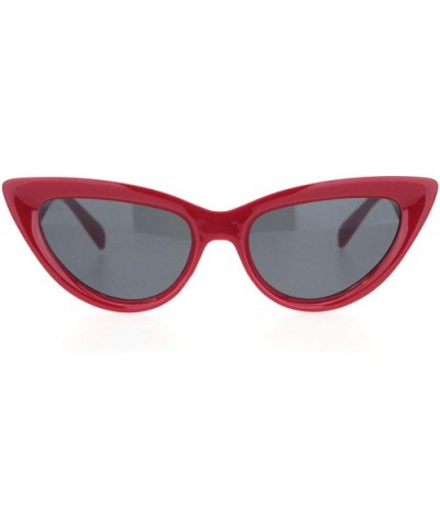 Womens Vintage Retro Beveled Frame Goth Cat Eye Plastic Sunglasses - Red Black - CI18O9H5T96 $6.17 Cat Eye