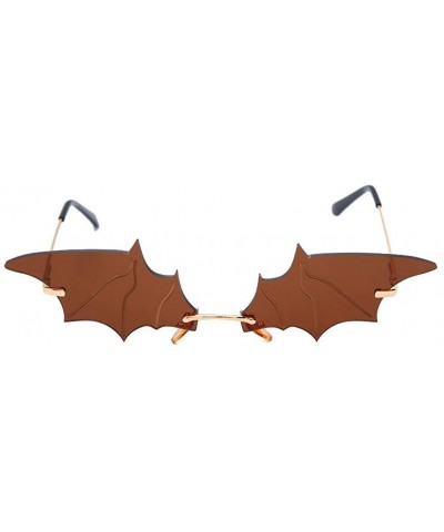 Rimless Retro Batman Vintage Fashion Style Sunglasses Steampunk Eyewear - Batman Brown - C3196YRH7IQ $11.19 Rimless