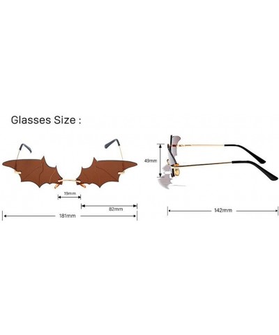 Rimless Retro Batman Vintage Fashion Style Sunglasses Steampunk Eyewear - Batman Brown - C3196YRH7IQ $11.19 Rimless