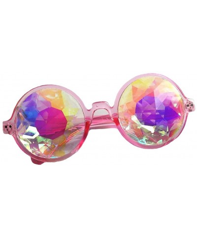 Festivals Kaleidoscope Glasses Rainbow Prism Sunglasses Goggles - Pink+white - CL185A59TOX $10.03 Wrap