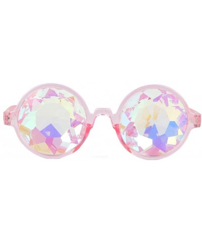 Festivals Kaleidoscope Glasses Rainbow Prism Sunglasses Goggles - Pink+white - CL185A59TOX $10.03 Wrap