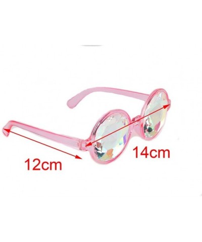 Festivals Kaleidoscope Glasses Rainbow Prism Sunglasses Goggles - Pink+white - CL185A59TOX $10.03 Wrap