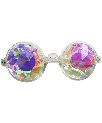 Festivals Kaleidoscope Glasses Rainbow Prism Sunglasses Goggles - Pink+white - CL185A59TOX $10.03 Wrap