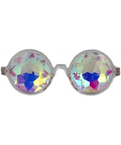 Festivals Kaleidoscope Glasses Rainbow Prism Sunglasses Goggles - Pink+white - CL185A59TOX $10.03 Wrap