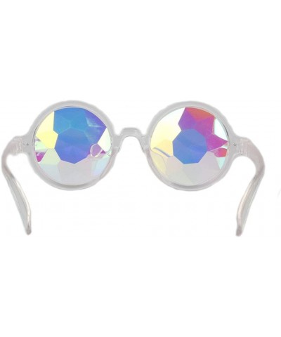 Festivals Kaleidoscope Glasses Rainbow Prism Sunglasses Goggles - Pink+white - CL185A59TOX $10.03 Wrap