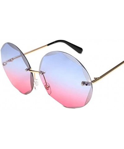 Round Cut Rimless Sunglasses Women Men Vintage Gradient Sun Glasses Stylish Female Male Eyeglasses - CX18Y406GNG $23.30 Recta...