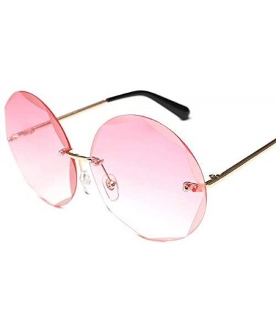 Round Cut Rimless Sunglasses Women Men Vintage Gradient Sun Glasses Stylish Female Male Eyeglasses - CX18Y406GNG $23.30 Recta...