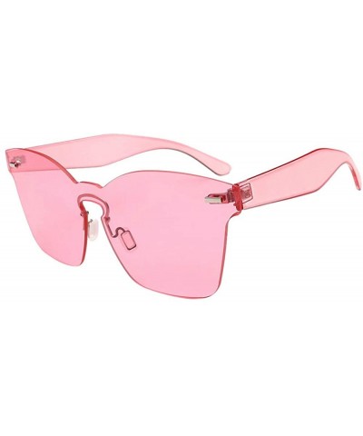 Rimless Sunglasses Oversized Vacation - CY18QKRCUHR $6.44 Rimless