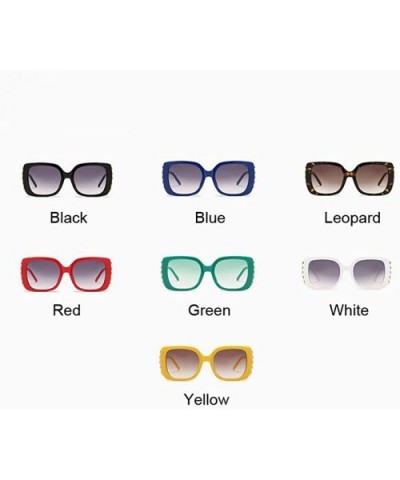 Vintage Oversized Square Sunglasses Women Brand Designer Luxury Retro Black Red - Yellow - C218XQYUT89 $5.27 Square