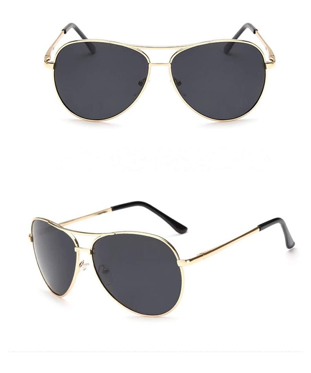 Polarized Vintage Aviation Sunglasses Men Brand Designer Sun Glasses Women Eyeglasses - Gold Gray - CN18ROC9N0O $16.21 Oval