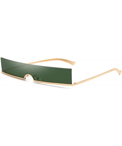 Unisex Fashion Frameless Candy Colors Plastic Lenses Sunglasses UV400 - Green - CU18NU5YYX8 $8.59 Rectangular