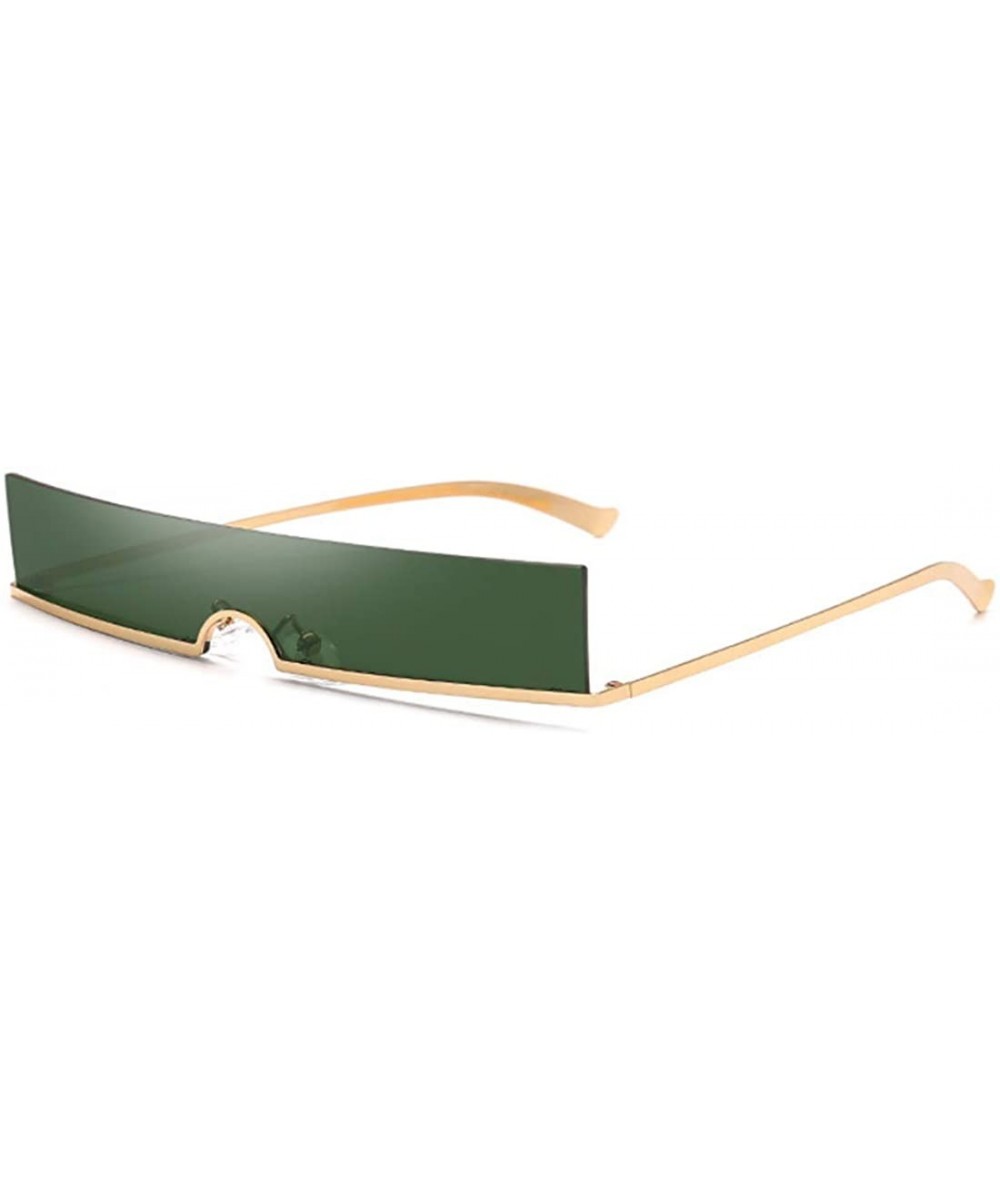 Unisex Fashion Frameless Candy Colors Plastic Lenses Sunglasses UV400 - Green - CU18NU5YYX8 $8.59 Rectangular