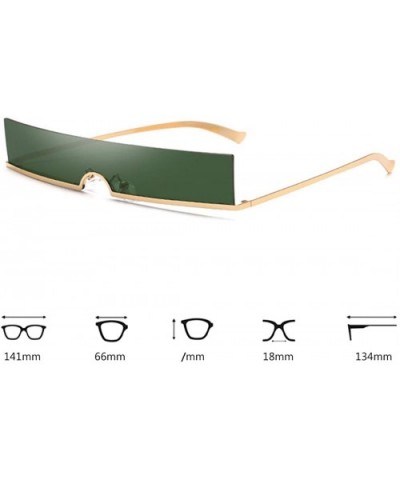 Unisex Fashion Frameless Candy Colors Plastic Lenses Sunglasses UV400 - Green - CU18NU5YYX8 $8.59 Rectangular