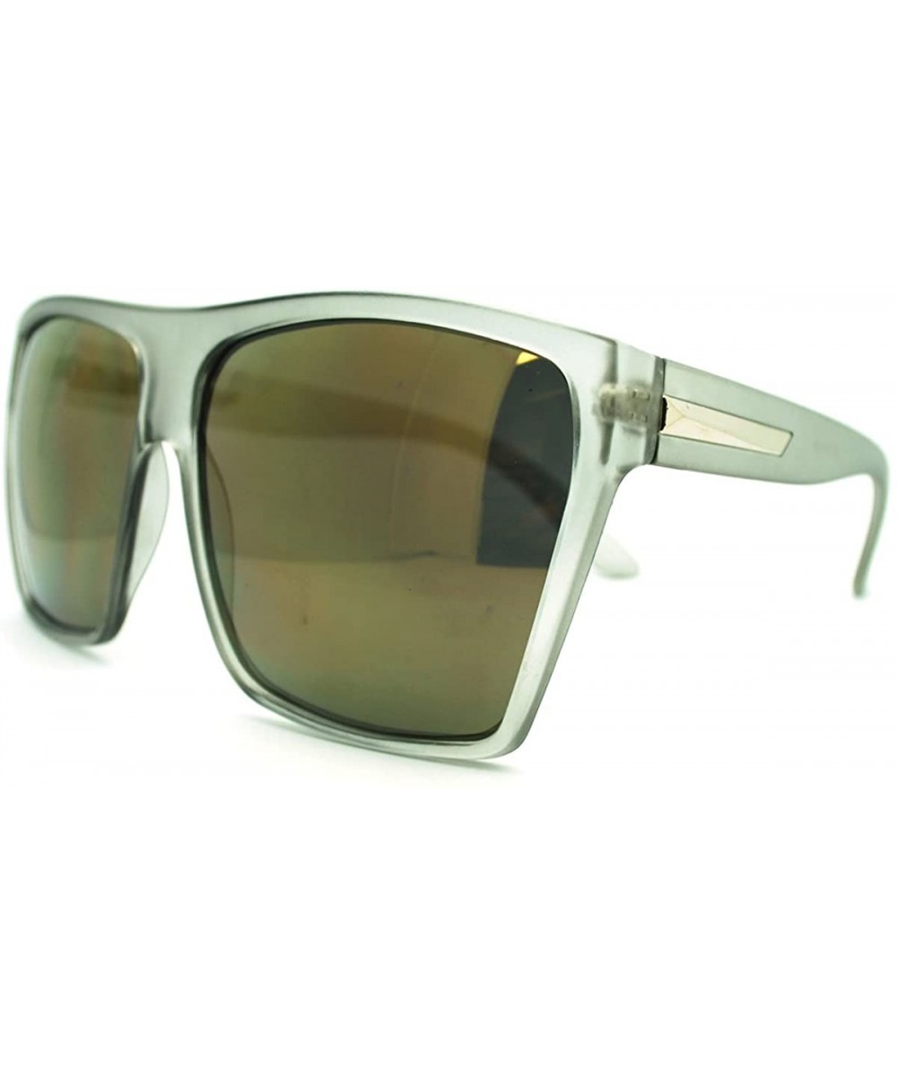 Super Oversized Square Sunglasses Sporty Retro Fashion - Gray (Gold Mirror) - CA185YMARG7 $9.12 Square