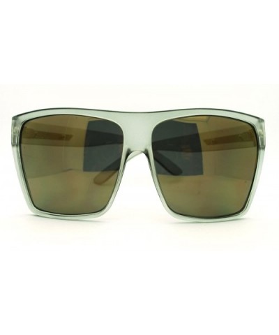 Super Oversized Square Sunglasses Sporty Retro Fashion - Gray (Gold Mirror) - CA185YMARG7 $9.12 Square