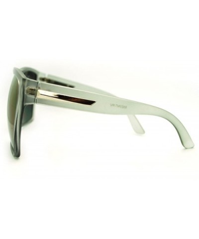 Super Oversized Square Sunglasses Sporty Retro Fashion - Gray (Gold Mirror) - CA185YMARG7 $9.12 Square